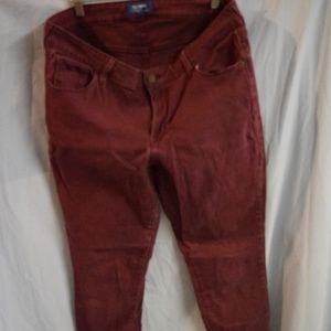 Burgundy Rockstar Ankle Jeans
